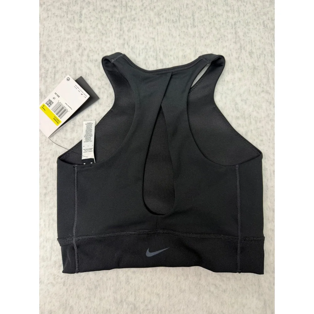 Nike One Womens Medium Support Sports Bra‎ Black High Neck Training FV6500-010 S